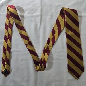 Red and Gold Diagonal Striped Tie